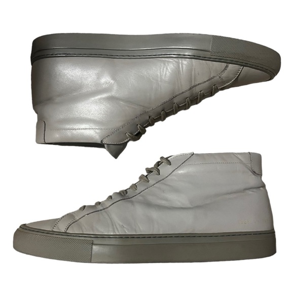 Common Projects Achilles High Top Sneaker In Grey Leather Size 10 (43) - Picture 3 of 6